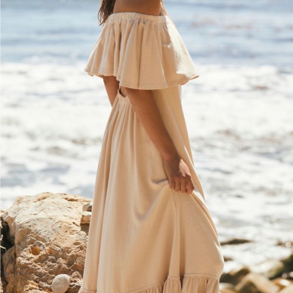 Free People Cream Off-Shoulder Maxi Dress